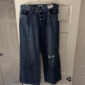 Rewash Wide-Leg Women's Jeans in Dark Blue Denim